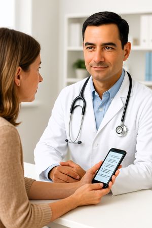 Patient asking doctor about biopsy